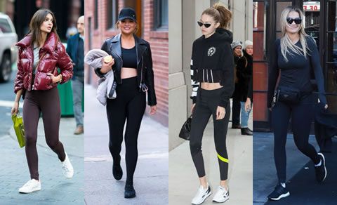 2018年leggings的五种穿法，紧身裤也有时尚的春天